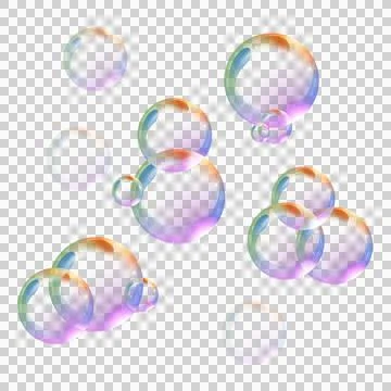 Multicolor water soap bubble Stock Illustration