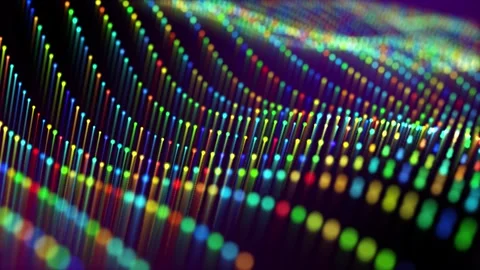 Multicolor wave flow animation of smoothly moving colorful particles Stock Footage 266002906