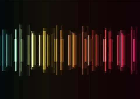 Multicolor wave overlap in dark background Stock Illustration