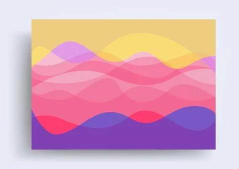 Multicolor wave water banner with shadow Stock Illustration