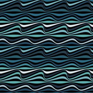Multicolor wavy stripes. Abstract waves. Seamless vector pattern. Stock Illustration