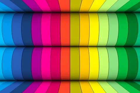 Multicolor wheels abstract background 3D render illustration Stock Illustration