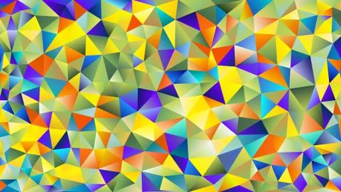 Multicolor yellow, blue, orange, red polygonal kaleidoscope abstract backgrou Stock Illustration