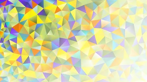 Multicolor yellow, blue, orange, red polygonal kaleidoscope abstract backgrou Stock Illustration
