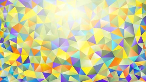 Multicolor yellow, blue, orange, red polygonal kaleidoscope abstract backgrou Stock Illustration