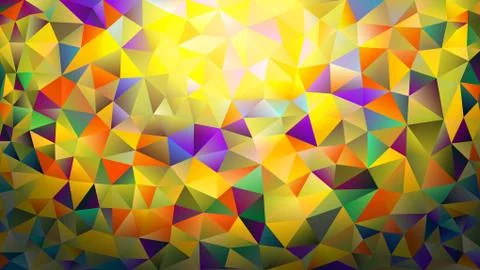 Multicolor yellow, blue, orange, red polygonal kaleidoscope abstract backgrou Stock Illustration