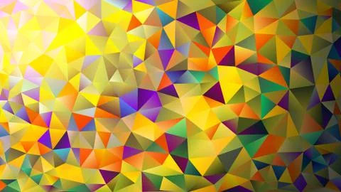 Multicolor yellow, blue, orange, red polygonal kaleidoscope abstract backgrou Stock Illustration