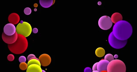 Multicolored 3d ball floating in motion on a black background Stock Footage 162624192