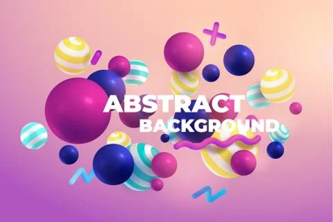 Multicolored 3d balls. Abstract vector illustration. Modern desing esp 10 Stock Illustration