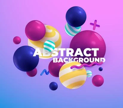 Multicolored 3d balls. Abstract vector illustration. Modern desing esp 10 Stock Illustration