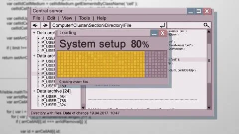 Multicolored 3d illustration of an abstract system setup illustration of yell Stock Illustration