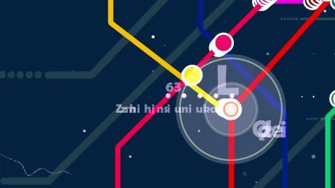Multicolored 3d illustration of a metro map. It contains a big center with an Illustrazione stock