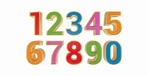 Multicolored 3D ten number design Stock Illustration