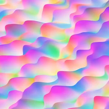Multicolored 3D Waves Stock Illustration