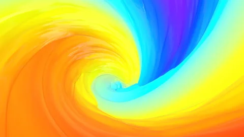 Multicolored abstract animated background. Spiraling surface. 3d render Stock-Footage 102080667