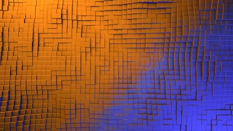 Multicolored abstract animation of colorful cubes moving smoothly in space and Stock Footage 119296730