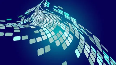Multicolored abstract background of blue squares, rhombuses, rectangles tiles Ilustración de archivo