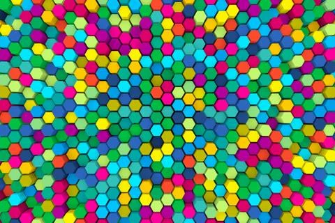 Multicolored abstract background with cells 3D illustration Stock Illustration