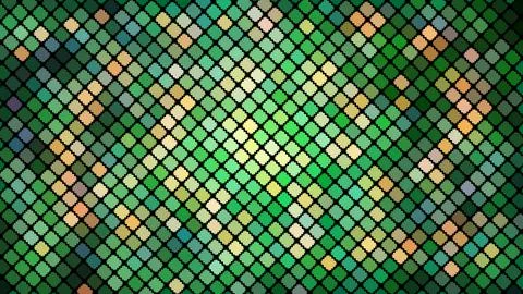 Multicolored abstract background of green squares, rhombuses, rectangles tile Stockillustratie
