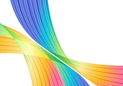 Multicolored abstract background, rainbow striped curves on white background イラスト素材