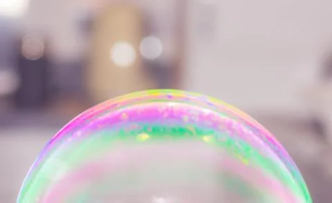 Multicolored abstract background - soap bubble textured design - defocused so Stock Photos