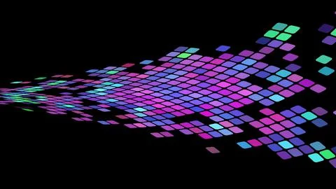 Multicolored abstract background of violet pink squares, rhombuses, rectangle Stock Illustration