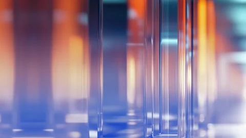 Multicolored Abstract geometric background with transparent blue and orange Stock Footage 282695774