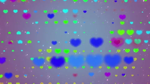 Multicolored Abstract Hearts Pattern Flowing on a Soft Gradient Background Stock-Footage 311126318