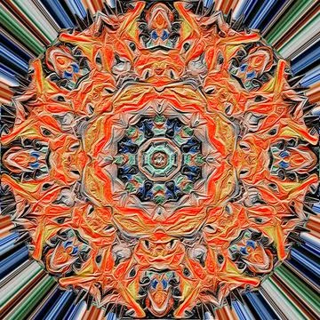 Multicolored abstract image mexican style mandala India, Ilustración de archivo