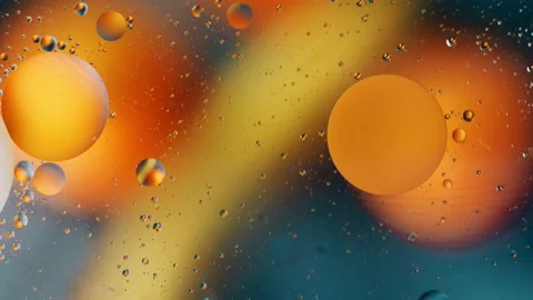 Multicolored abstract oil macro bubbles. 4k Vídeo Stock 136134179