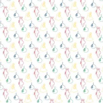 Multicolored abstract pattern with the image of a Christmas tree decorations Stock Illustration