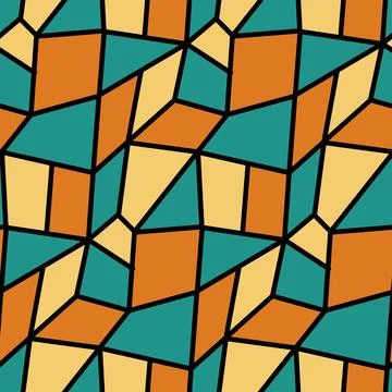 Multicolored abstract seamless pattern, mosaic kaleidoscope, illustration Stock Illustration