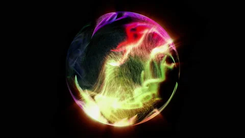 Multicolored abstract Sphere on black Stock Footage 91814464