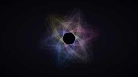 Multicolored abstract starburst light patterns on black background. 4K Video stock 341847338