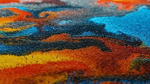 Multicolored Abstract Swirling Bubbles. Wave Fluid Abstract Background. Che.. Foto stock