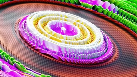 Multicolored abstract waves of cubes Stock Footage 199917381