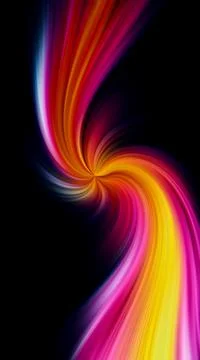 Multicolored abstraction on black background, high quality detailed render Stock Illustration