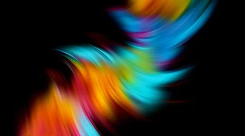 Multicolored abstraction on black background, high quality detailed render Stock Illustration