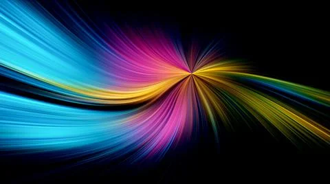 Multicolored abstraction on black background, high quality detailed render Stock Illustration