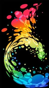 Multicolored abstraction on black background Stock Illustration
