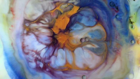 Multicolored acrylic flowing paints Stock Footage 100204985