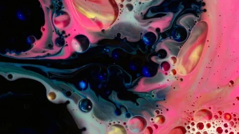 Multicolored acrylic paint. Fantastic surface. Stock Footage