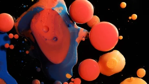 Multicolored acrylic paint. Slow motion. Fantastic surface. Abstract colorful pa Stock-Footage 85911484