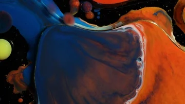 Multicolored acrylic paint. Slow motion. Fantastic surface. Abstract colorful pa Stock-Footage 85911499