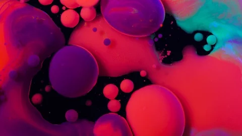 Multicolored acrylic paint. Slow motion. Fantastic surface. Abstract colorful pa Stock Footage 88328648