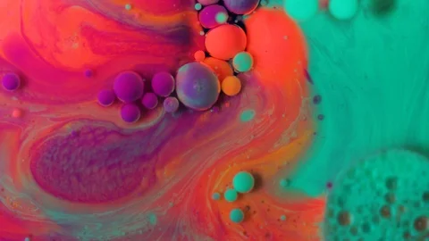 Multicolored acrylic paint. Slow motion. Fantastic surface. Abstract colorful pa 스톡 동영상 88328756