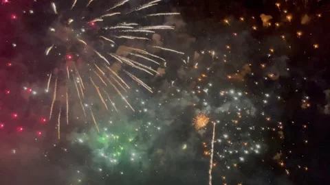 Multicolored Amazing Fireworks Stock Footage 287496211