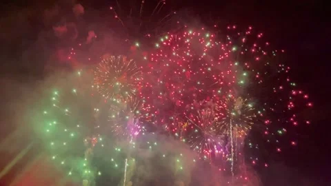 Multicolored Amazing Fireworks Stock Footage 287496516