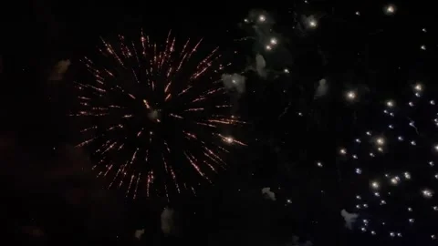 Multicolored Amazing Fireworks Stock Footage 287496569