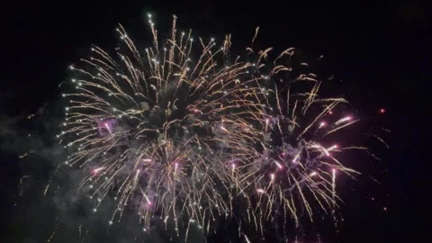 Multicolored Amazing Fireworks Stock Footage 287497039